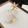 Metal Starfish Shell Open Cuffs and Spiral Arm Bracelet view 6