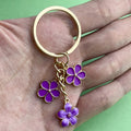 Rose, Sunflower and Blossom Charm Keychains Featuring Purple Flower Across 18 Variations view 2