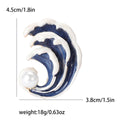 Enamel Ocean Wave Brooch with Pearl in Four Colors view 9