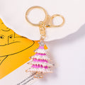 Enamel Rhinestone Christmas Tree Keychain Gold Clasp 4 Colors view 8