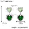 Mixed-Green Silver Earrings