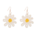 Six Color Woven Large Daisy Statement Hook Earrings view 11
