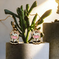 Gold Tone Farm Animal Drop Earrings in Eight Designs view 4