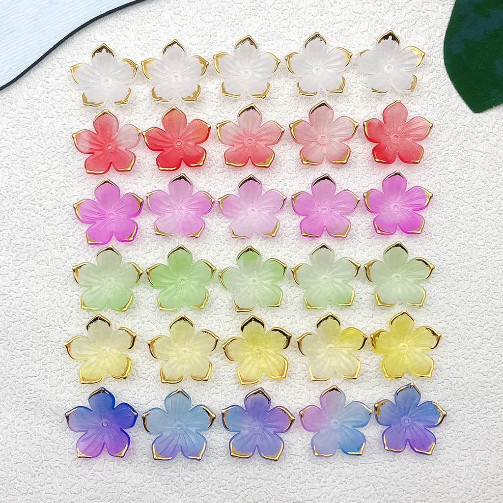 Acrylic Flower Charm Pendants Style 9228