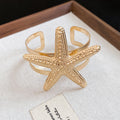 Gold Silver Starfish Wing Spiral Open Cuff Bracelets view 7