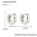 Stainless Steel Polished Hoop Earrings Gold Steel Two-Tone Sizes view 8