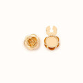 Silver And Gold Tone Rose Flower Shirt Button Covers view 4