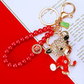 Chinese Zodiac Animal Keychains with Red Bead Fortune Loops view 7