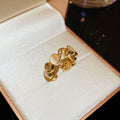 Open Enamel Flower Pink Crystal Rings Silver 2 Colors view 6