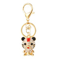 Jeweled Zodiac Tiger Keychain with Gold Tone Ring and Lobster Clasp view 5