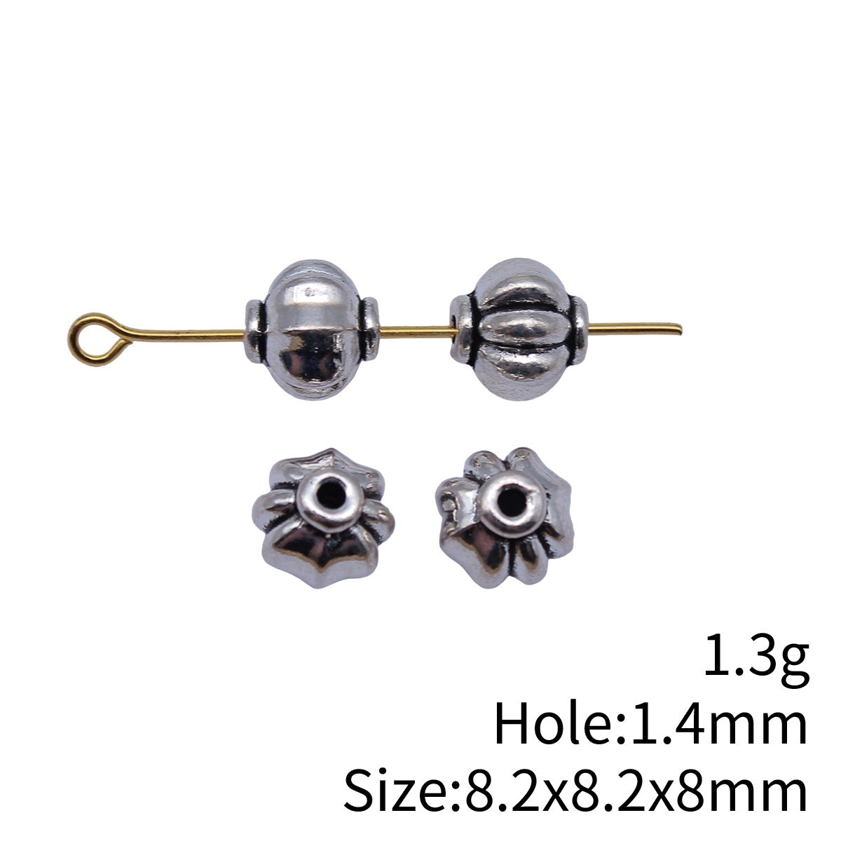 8.2x8.2x8mm 1.3g Multicolor Zinc Alloy Pumpkin Small Hole Spacer Beads for Garment and Bracelet Making