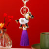 White Heart-Horse Deep-Purple-Tassel