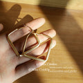 Matte Gold Square Hoop Earrings Geometric Large Open Hoops view 4