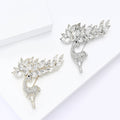 Rhinestone Deer Brooch Marquise Crystal Antlers Gold Silver view 4