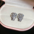 Crystal Flower Basket Stud Earrings Fashion Jewelry Accessory view 6