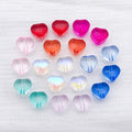 Transparent 6mm Glass Heart Beads in Ten Individual Colors view 2