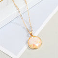 Gold Tone Round Druzy Necklace and Long Hook Earring Options view 12
