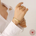 Gold Watch Band Link Bracelet Lobster Clasp Extension view 4