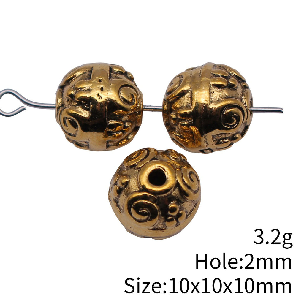 10x10x10mm 3.2g Multicolor Zinc Alloy Swirl Texture Spacer Beads for Bracelet Necklace Jewelry Making