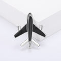 Airplane Enamel Brooch in Four Gold Silver Black or White Styles view 4