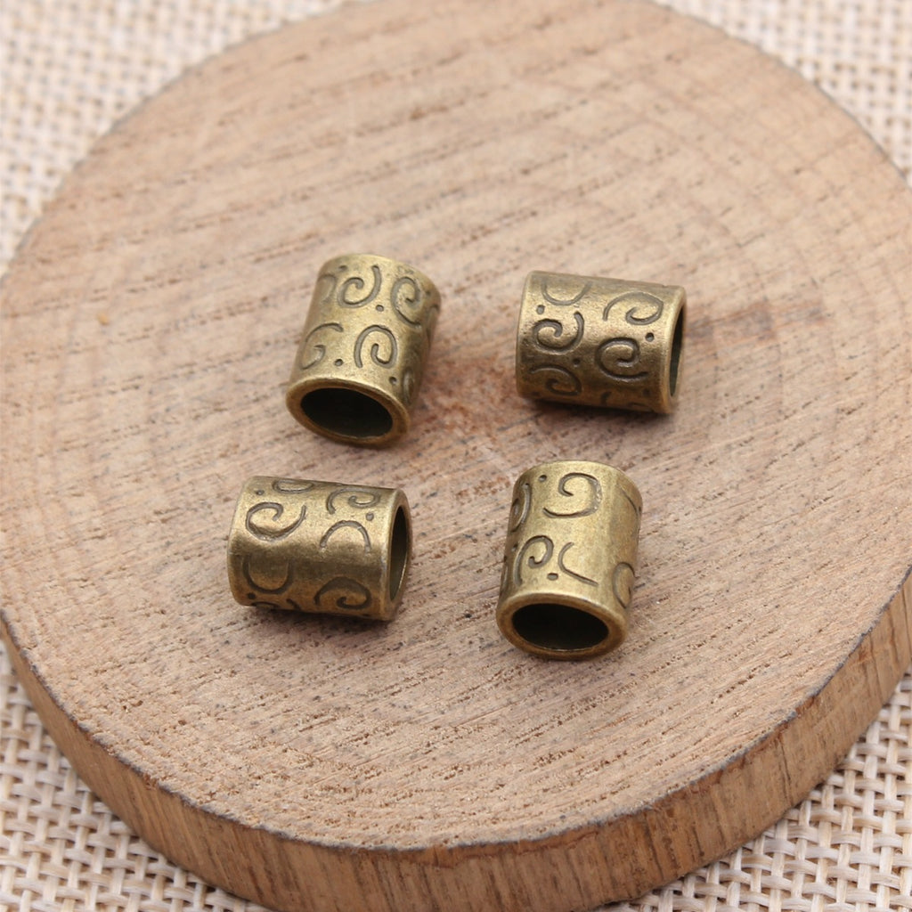 9.9x8.1x8.1mm 1.5g Multicolor Zinc Alloy Tube Large Hole Spacer Beads for DIY Bracelet Jewelry Making
