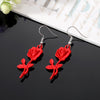 Red Rose Earrings