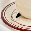 Black and White Mismatched Heart Adjustable Open Ring view 2