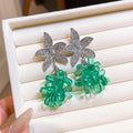 Crystal Starfish and Grape Cluster Drop Stud Earrings view 8