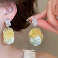 Translucent Sequin Drop Earrings in Four Colors Statement Jewelry view 3