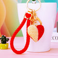 Double Sided Pearl and Crystal Heart Keychains in Plain and Corded Options view 12