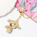 Rhinestone Enamel Goldfish Keychain Gold Metal Four Colors view 4