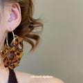 Leopard Petal Cluster C Hoop Earrings Jewelry Pair view 3