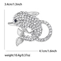 Rhinestone Dolphin Brooch Black Gold or Silver Tone view 8