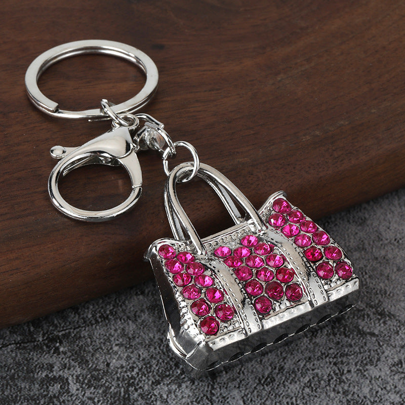 Rhinestone Handbag Keychain Alloy Purse Charm for Women's Bag Accessory
