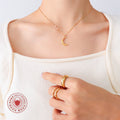 Textured Crescent Moon Pendant Necklace Gold And Steel view 3
