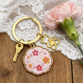Mother's Day Floral Keychain Gold Ring Bear Key Charms view 4