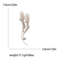 Rose Gold Tone Twin Bud Brooch With Clear Crystal Curves view 6