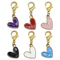 Enamel Heart Keychain Gold Lobster Clasp Six Colors view 5