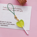 Translucent Heart Lollipop Phone Strap Charms in Six Colors view 7