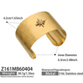 Broad Brushed Crystal Motif Open Cuff in Three Gold Tone Designs view 8