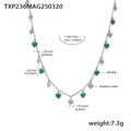 Gold Steel Heart Enamel Charm Necklace And Bracelet Set view 12