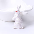 Textured Rabbit Brooch With Red Crystal Eye for Jackets Scarves and Coats view 7