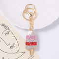Rhinestone Ice Cream Popsicle Keychain Gold Bag Charm view 6
