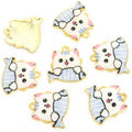 Colorful Enamel Cat Holding Fish Metal Charms, 12 Designs view 10