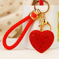 Jeweled Heart Keychains in Seven Color and Braided Loop Pairings view 8