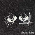 Openwork Fan Hoop Drop Earrings in Antiqued Silver Tone view 4