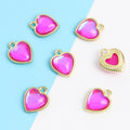 Iridescent Heart Charms in Six Colors and Two Metal Tones view 4