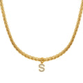 Gold Rope Chain Crystal Initial Letter Pendant Necklace view 5