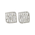 Geometric Crystal Stud Earrings in Square and Open Diamond Shapes view 5