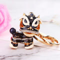 Chinese Lion Dance Keychain Enamel Rhinestone Bag Charm view 11
